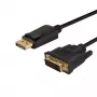 Vaizdo kabelio adapteris SAVIO CL-106 DisplayPort (kištukas) į DVI (kištukas), 1,8 m, juodas, max 1920×1080