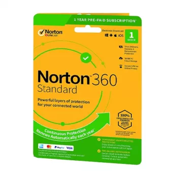 Norton 360 Standartinis | 1 Įrenginys | 1 Metai | 10 GB Debesies Saugykla | ES | NE Prenumerata
