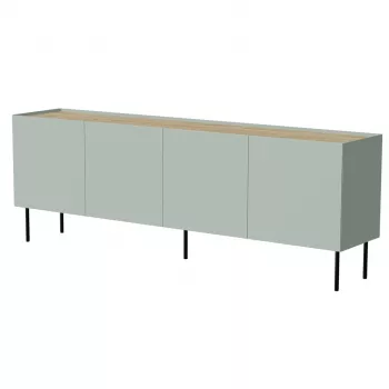 Komoda cama meble FELLINI 2000×400×700 mm, alyvuogė su aliejumi dengtu ąžuoliniu viršumi, MDF rėmas