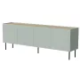 Komoda cama meble FELLINI 2000×400×700 mm, alyvuogė su aliejumi dengtu ąžuoliniu viršumi, MDF rėmas