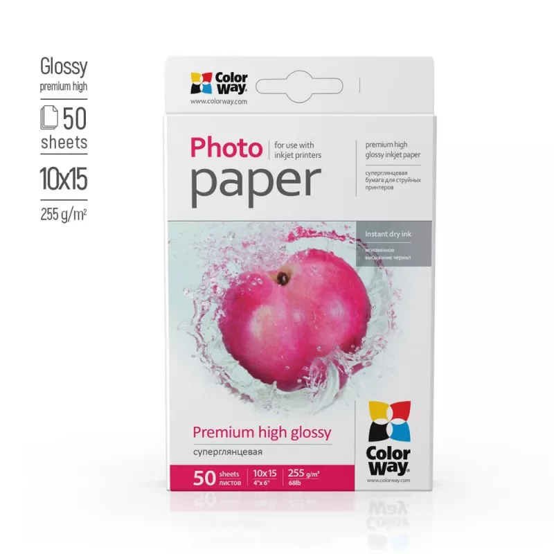 Foto popierius ColorWay PSG2550504R blizgus 255 g/m² 10x15 cm 50 lapų