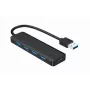 USB šakotuvas Gembird 4 prievadų USB 3.1 (Gen 1) — 4 prievadai, USB 3.2 Gen 1 Type-A, 5V/2,1A, 109×30×10 mm, juodas