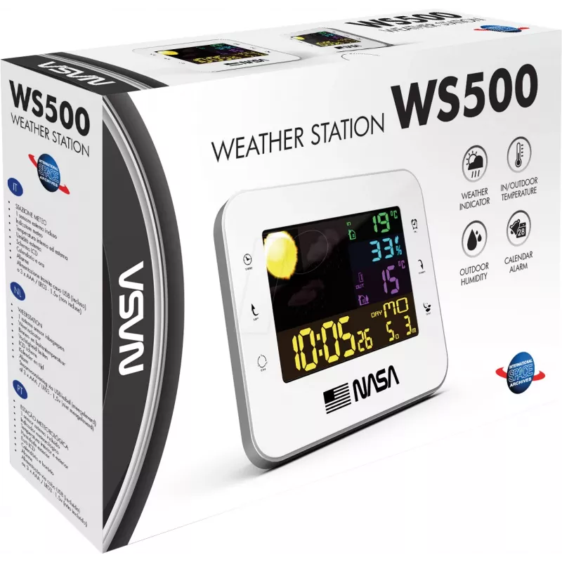 Nasa WS500 Oranžinė meteorologinė stotelė su radijo laikrodžiu