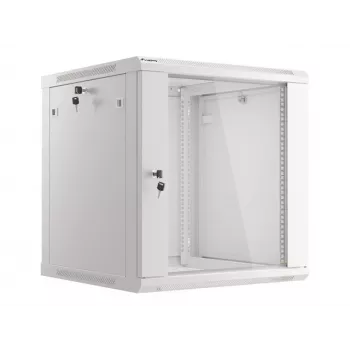 Lanberg sieninis montažinis stovo spintos korpusas 19'' 12U 600x600mm pilkas (stiklinės durys)