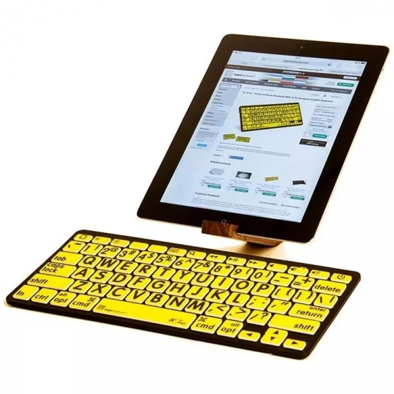 Logickeyboard LKB-LPBY-BTON-DE klaviatūra Bluetooth QWERTZ vokiška juoda - geltona