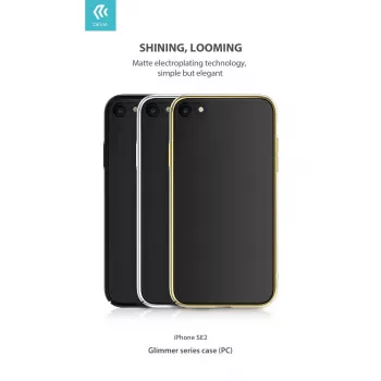 Apsauginis dėklas Devia Glimmer serija, skirtas iPhone SE2, auksinis, kietas PC nugarėlė