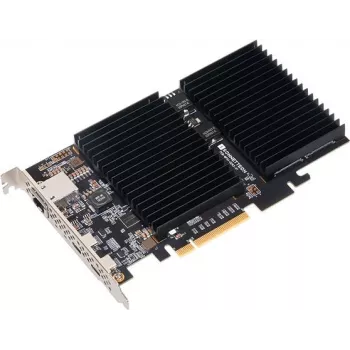 Sonnet McFiver vidinė PCIe kortelė su dviem M.2 NVMe lizdais, 10Gb eterneto prievadu ir dviem USB-C 10Gbps prievadais