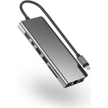 ALOGIC ULDPLSV2-SGR Nešiojamojo kompiuterio dokų stotelė ir prievadų replikatorius, laidinis USB 3.2 Gen 1 (3.1 Gen 1) Type-C, juoda - pilka (ULDPLSV2-SGR)