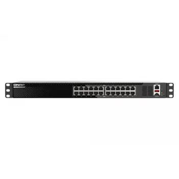 QNAP QSW-M3224-24T valdomas tinklo jungiklis L3 10G Ethernet (100/1000/10000) 1U juodas, sidabrinis
