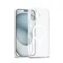 Crong Hybrid Matte Magnetic dėklas iPhone 17 — permatoma balta, PC+TPU