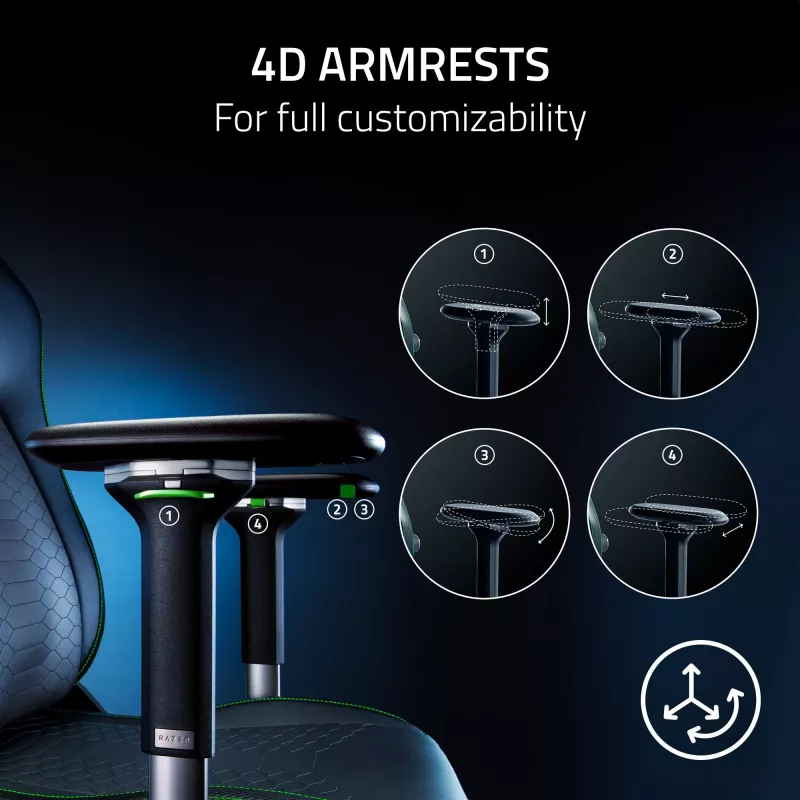 Žaidimų kėdė Razer Iskur V2 su paminkštinta sėdyne, juoda