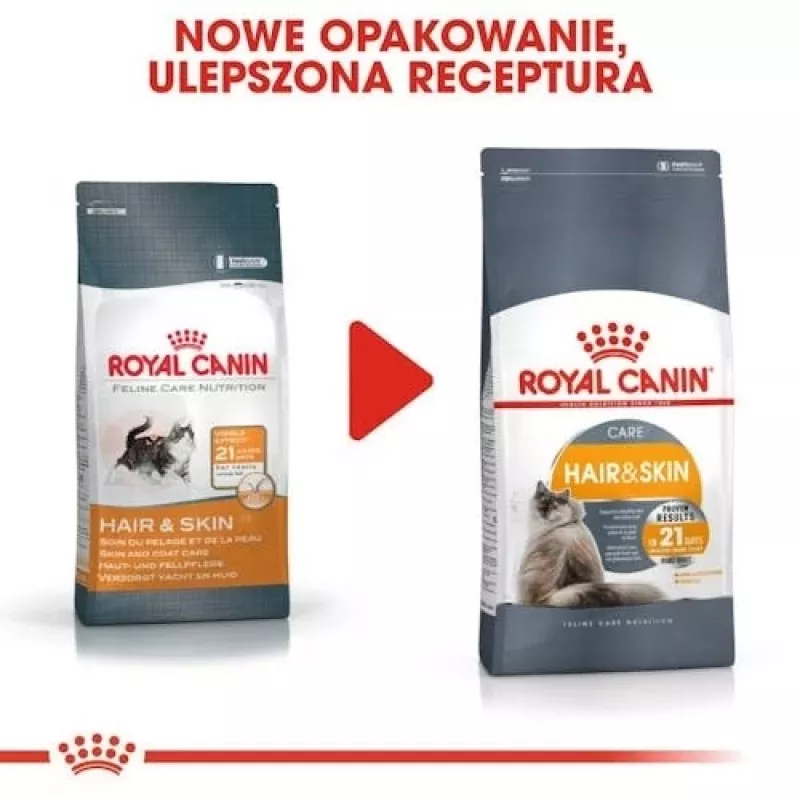 Sausas kačių ėdalas Royal Canin Hair & Skin Care 2 kg – vištiena, suaugusioms, 33% baltymų, 22% riebalų