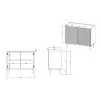 Komoda Cama Meble ONDA 2D 98x45x85 cm, juoda, medžio drožlių plokštės rėmas