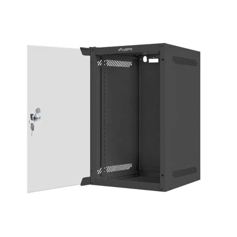 Sieninis stovas LANBERG WF10-2309-10B 9U, 469×280×310 mm, 10 colių gylis, juodos spalvos, IP20