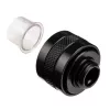 Alphacool 17473 žalvarinė jungtis, 23 mm aukštis, 26 mm skersmuo, juoda