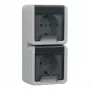 Kištukinis lizdas Schuko Gira 4780 30 – 250 V, 16 A, pilka, plastikinis korpusas