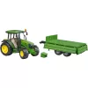 BRUDER John Deere 5115 M traktorius su verčiamu priekabu