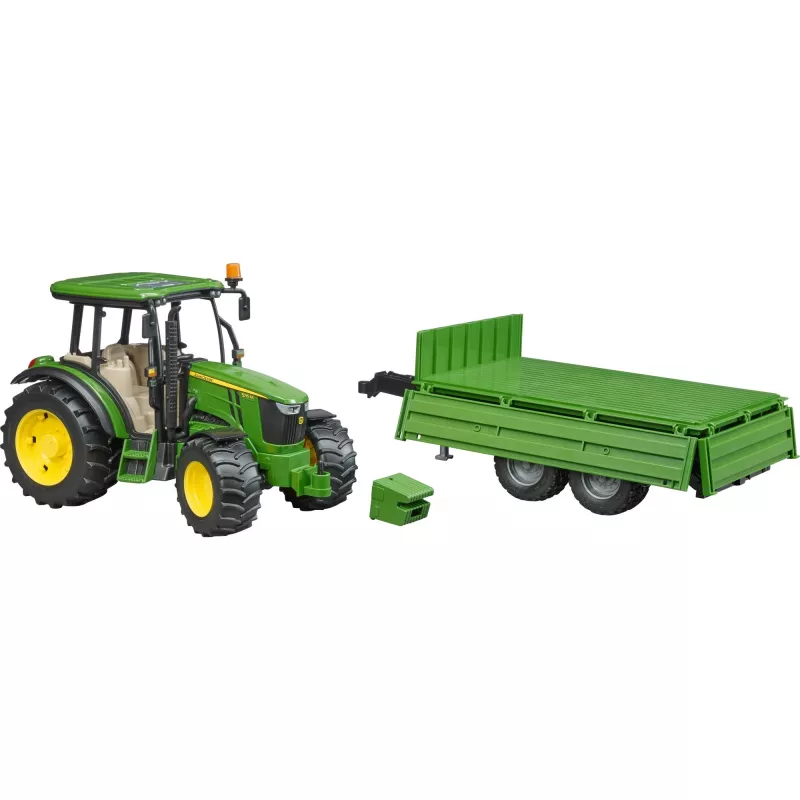 BRUDER John Deere 5115 M traktorius su verčiamu priekabu