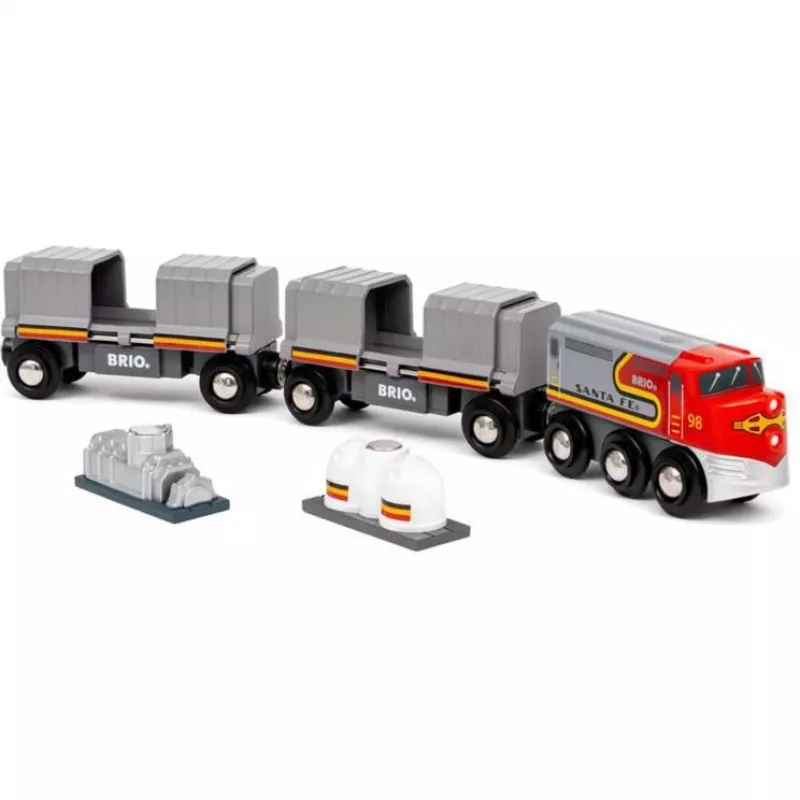 Traukinys BRIO World Santa Fe Train Trains of the World įvairiaspalvis