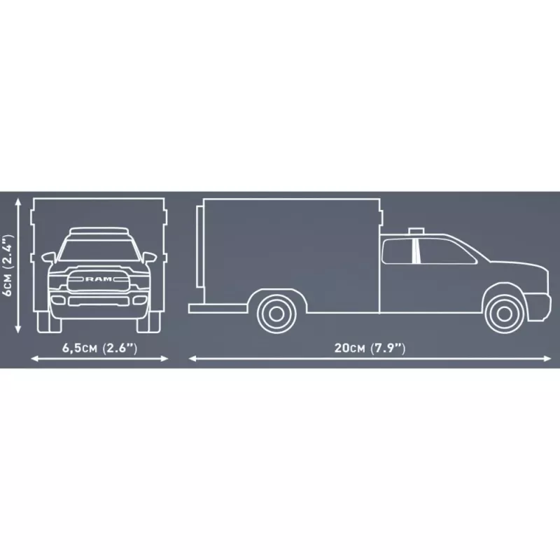 Konstruktorius Cobi RAM 3500 Greitosios pagalbos automobilis modelis 24609 statybinių kaladėlių rinkinys