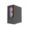 Gembird Fornax 4300 CCC-FC-4300 ATX Midi Tower žaidimų kompiuterio korpusas, grūdintas stiklas, ARGB ventiliatoriai, 2x USB 3.1, 1x USB 2.0, juodas
