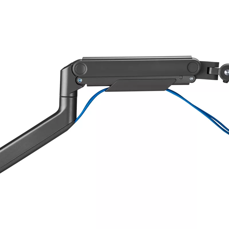 Monitorio laikiklis DIGITUS Single, spaustuvinis, iki 49 colių (124,5 cm), 20 kg, VESA 75x75–100x100, pakreipimas -20° iki 50°, aukščio reguliavimas, juodas