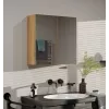 Vonios spintelė pakabinama POLA 2DL ARTISAN ąžuolo spalvos, 600×220×600 mm, 3 lentynos