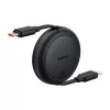 Baseus Free2Pull Mini USB-C į USB-C laidas, 60W, 1 m, juodas