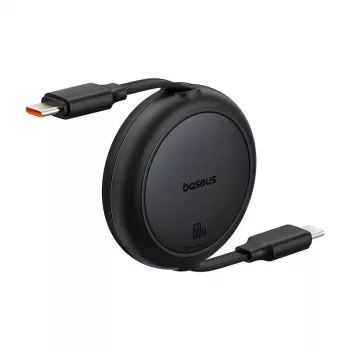 Baseus Free2Pull Mini USB-C į USB-C laidas, 60W, 1 m, juodas