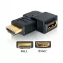 HDMI adapteris vyriškas į moterišką 90° į kairę DeLOCK 65077