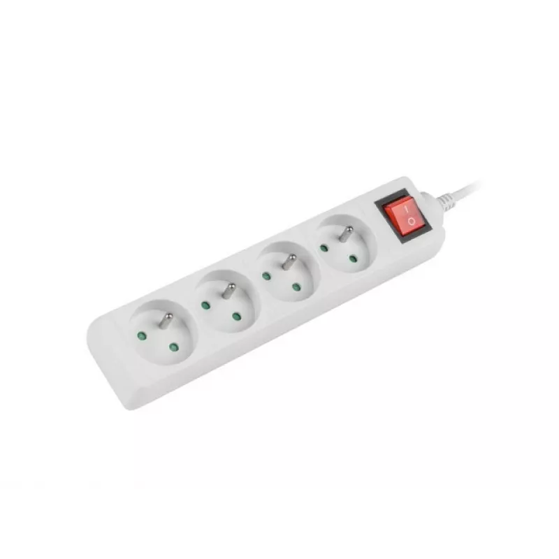 Prailginimo laidas Lanberg PS1-04E-0150-W 1,5 m 4 kištukiniai lizdai vidaus patalpoms baltas