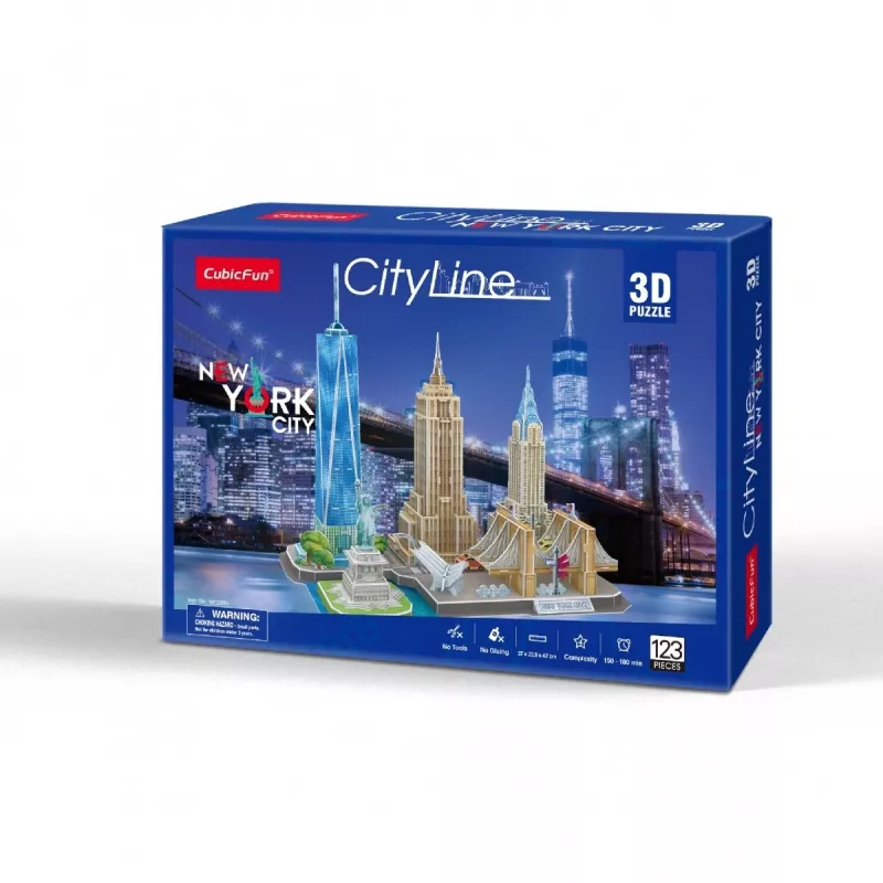3D dėlionė CubicFun Niujorko miesto linija, 123 detalės, 370×420 mm, nuo 8 m.
