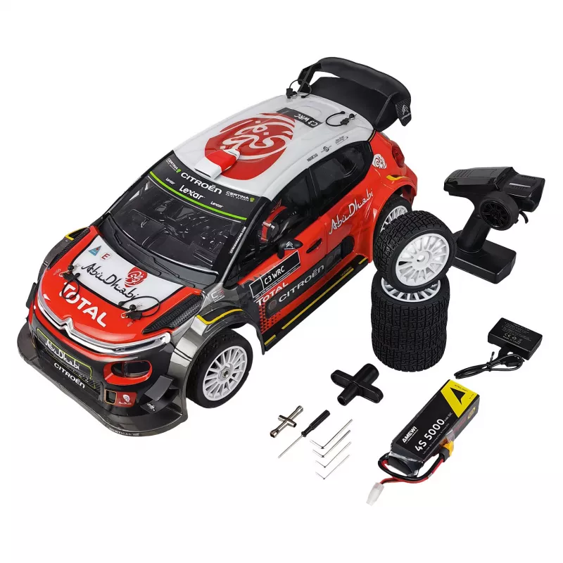 Amewi RC Rallye Citroen CR3 WRC HyperGo 4WD 1:7 RTR juoda/raudona (21126)