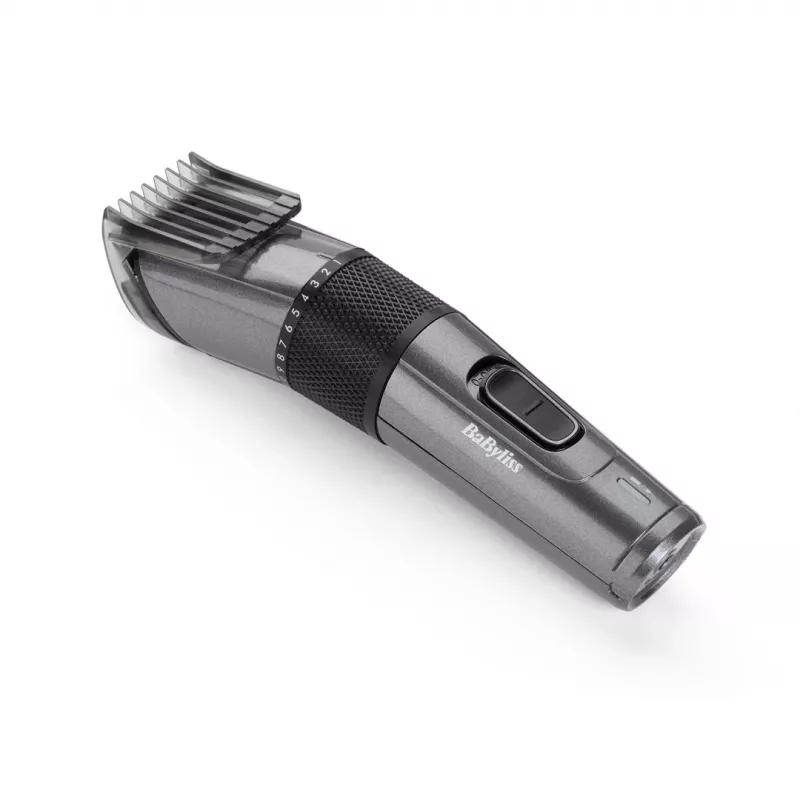Plaukų kirpimo mašinėlė BABYLISS E976E – belaidė, įkraunama, 26 ilgio nustatymai, 0,5 mm–25 mm, 40 mm ašmenys, titano/nerūdijančio plieno ašmenys, 60 min. veikimo laikas