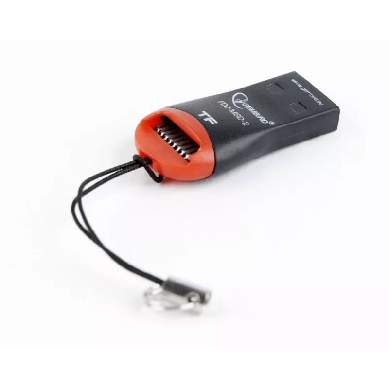Kortelių skaitytuvas Gembird FD2-MSD-3 USB 2.0 juodas raudonas