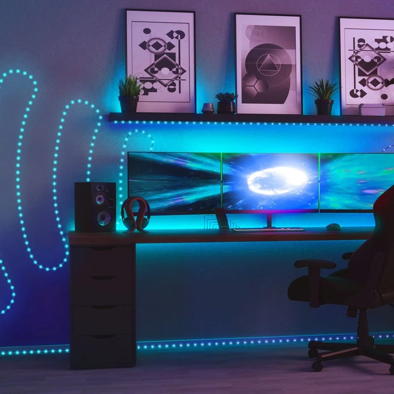 LED girlianda Twinkly TWD200STP-TEU įvairiaspalvė vidaus juosta, 5 cm tarpai, IP20, permatomas kabelis