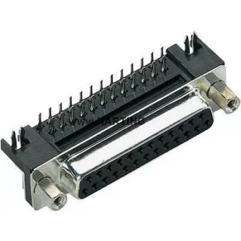 D-Sub jungtis Harting 09 68 463 5812 37 kontaktų lituojama stačiu kampu