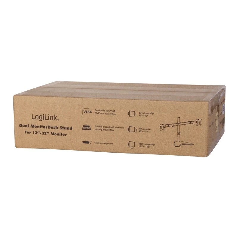 Monitorio laikiklis LogiLink BP0045 81,3 cm (32 colių) stalas Juodas Nerūdijantis plienas