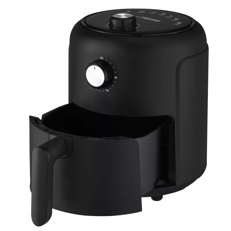 Karšto oro gruzdintuvė ESPERANZA EKA001, 2,6 L, 1000 W, 7 programų, juoda, kompaktiška stalviršinė