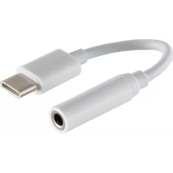 Garso adapterio laidas S/CONN 14-05020 0,1m 3,5mm USB Type-C baltas