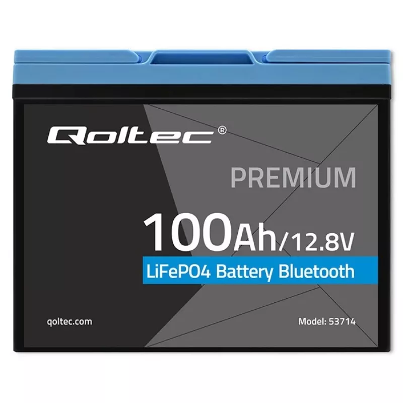 LiFePO4 baterija QOLTEC 12.8V 100Ah su Bluetooth – 12,8 V 100 Ah