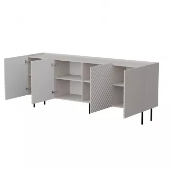 Komoda Cama Meble LUCCA 4D – 200 x 40 x 80 cm, kašmyro spalvos, medžio drožlių plokštė