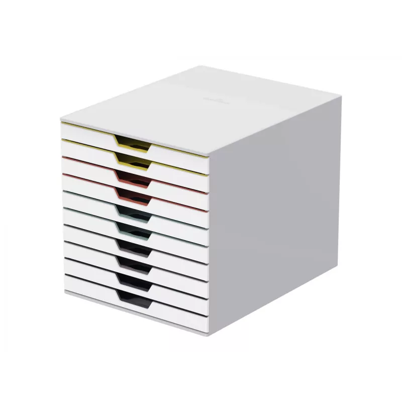 Dėžutė dokumentams Durable VARICOLOR Mix 10 plastikinė įvairiaspalvė balta 763027