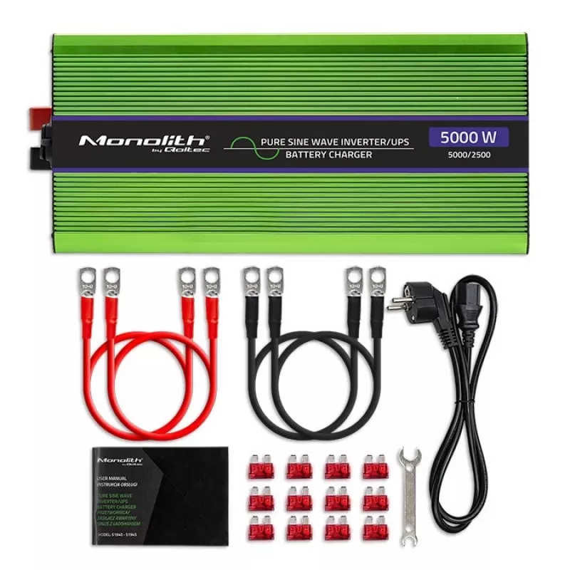 Qoltec Monolith keitiklis automobilinis 5000 W Žalias