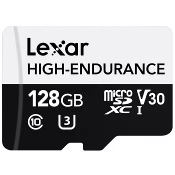 LEXAR microSD High Endurance atminties kortelė 128GB C10 A1 U1 V30 100/45MB/s