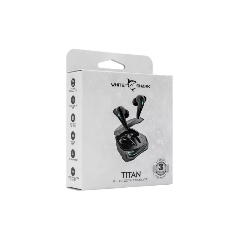 Belaidės ausinės White Shark GEB-TWS96 Titan Black