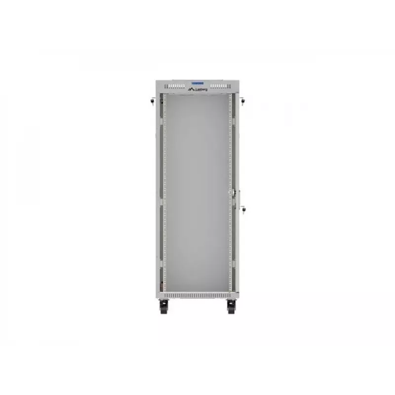 LANBERG 19 colių 32U stovimas serverio spintos stovas 600×600 mm pilkas su perforuotomis durelėmis ir LCD (Flat Pack)