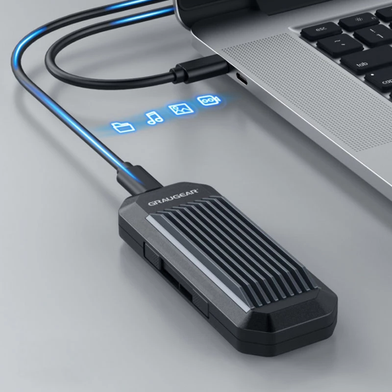 SSD dėklas GRAUGEAR G-M202-AC-10G Juodas M.2
