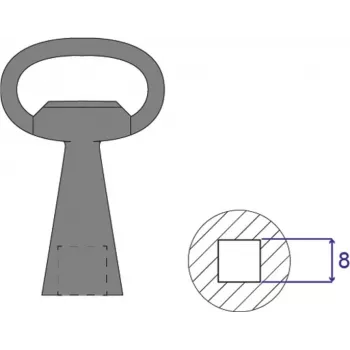 Raktas SCHROFF 4KANT 8MM spintelėms ir komponentams, modelis 60114365
