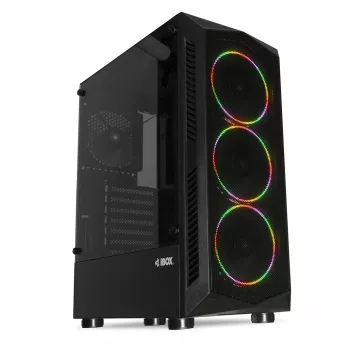 Korpusas IBOX LUPUS 27 Midi Tower ATX, grūdintas stiklas, RGB, 455×200×380 mm, palaiko ATX, GPU iki 32 cm